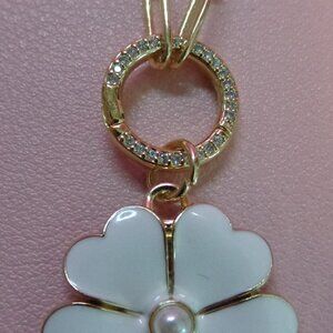 Repurpose/Upcycle Heart Flower Zip Charm💗w/1 Pave' Clasp Heart Closure Necklace